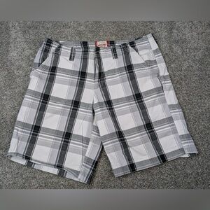 Mossimo Supply Co. Black and White Plaid Cargo Shorts